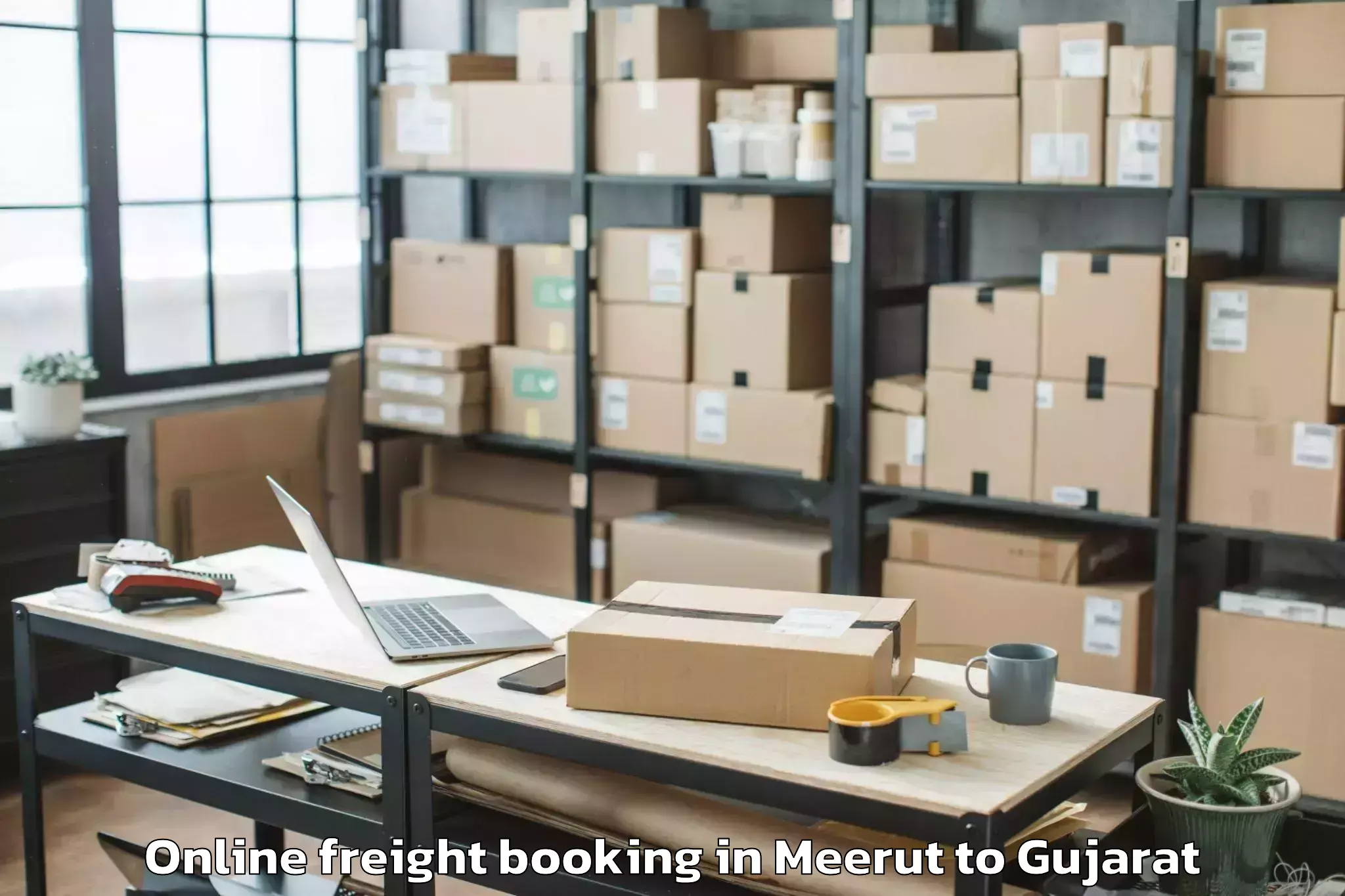 Book Meerut to Lavad Online Freight Booking Online